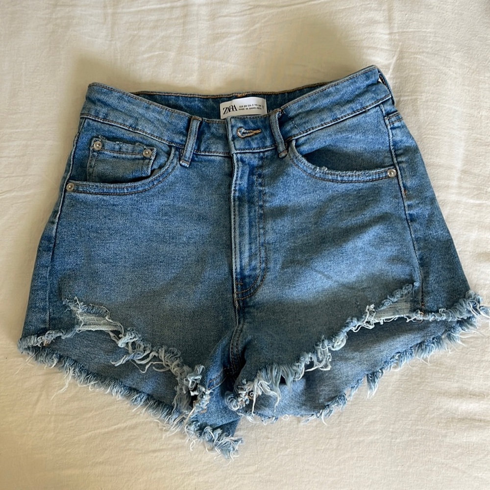 Zara high waisted denim shorts